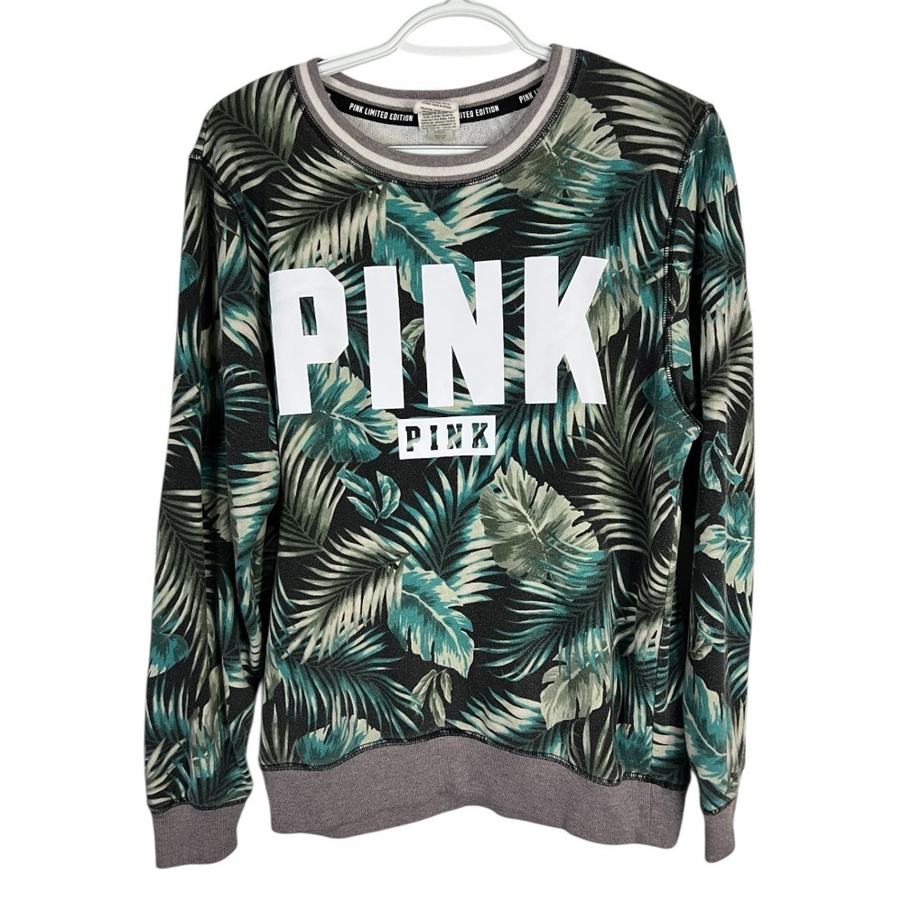 Victoria's Secret PINK Limited Edition Tropical Palm Leaf Sweatshirt - Size XS